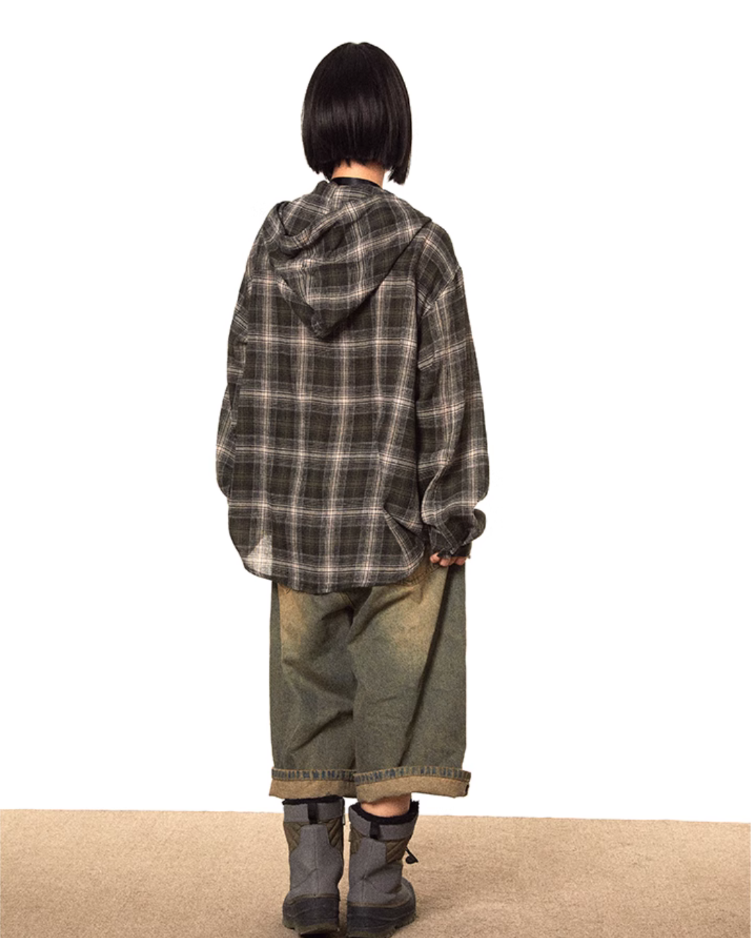 Plaid Hood Shirt Jacket BLB0028