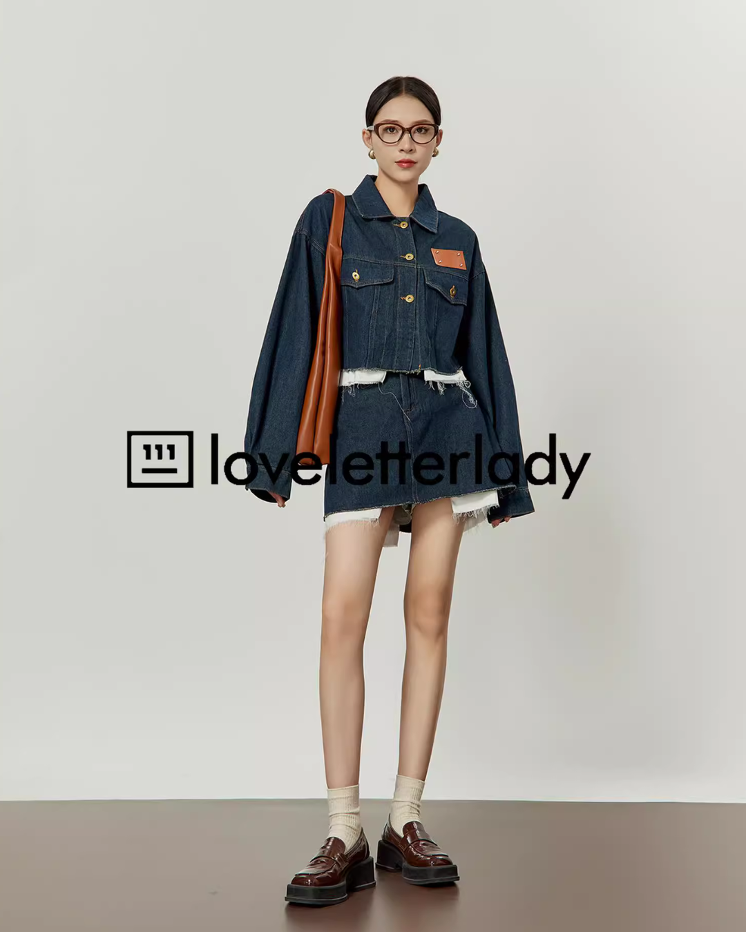 ジャケット・アウター Denim Blue Stitched Denim Jacket &Skirt Denim Blue Stitched Denim Jacket & Skirt LLA0320