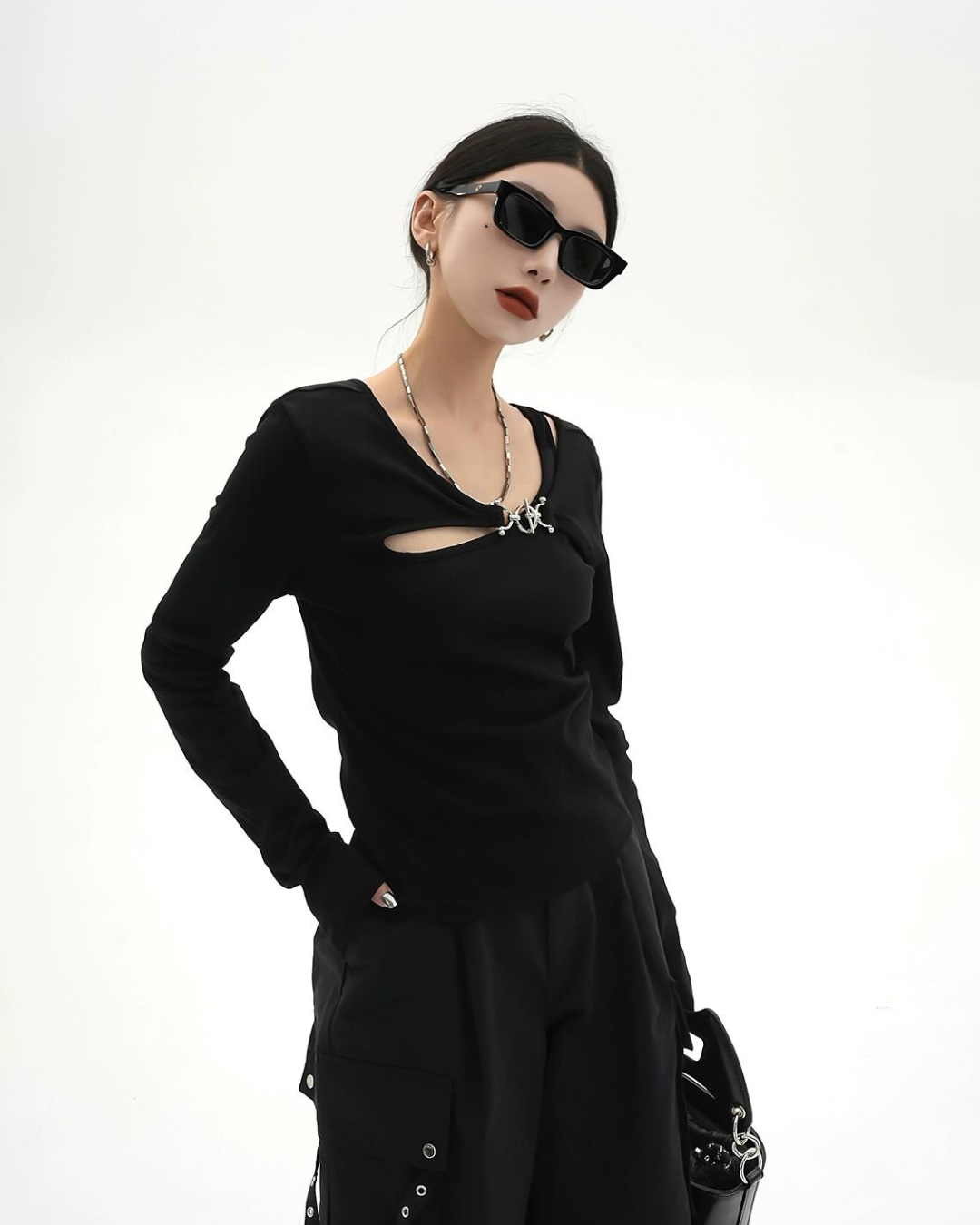 Cutout Knit Tops SRS0165