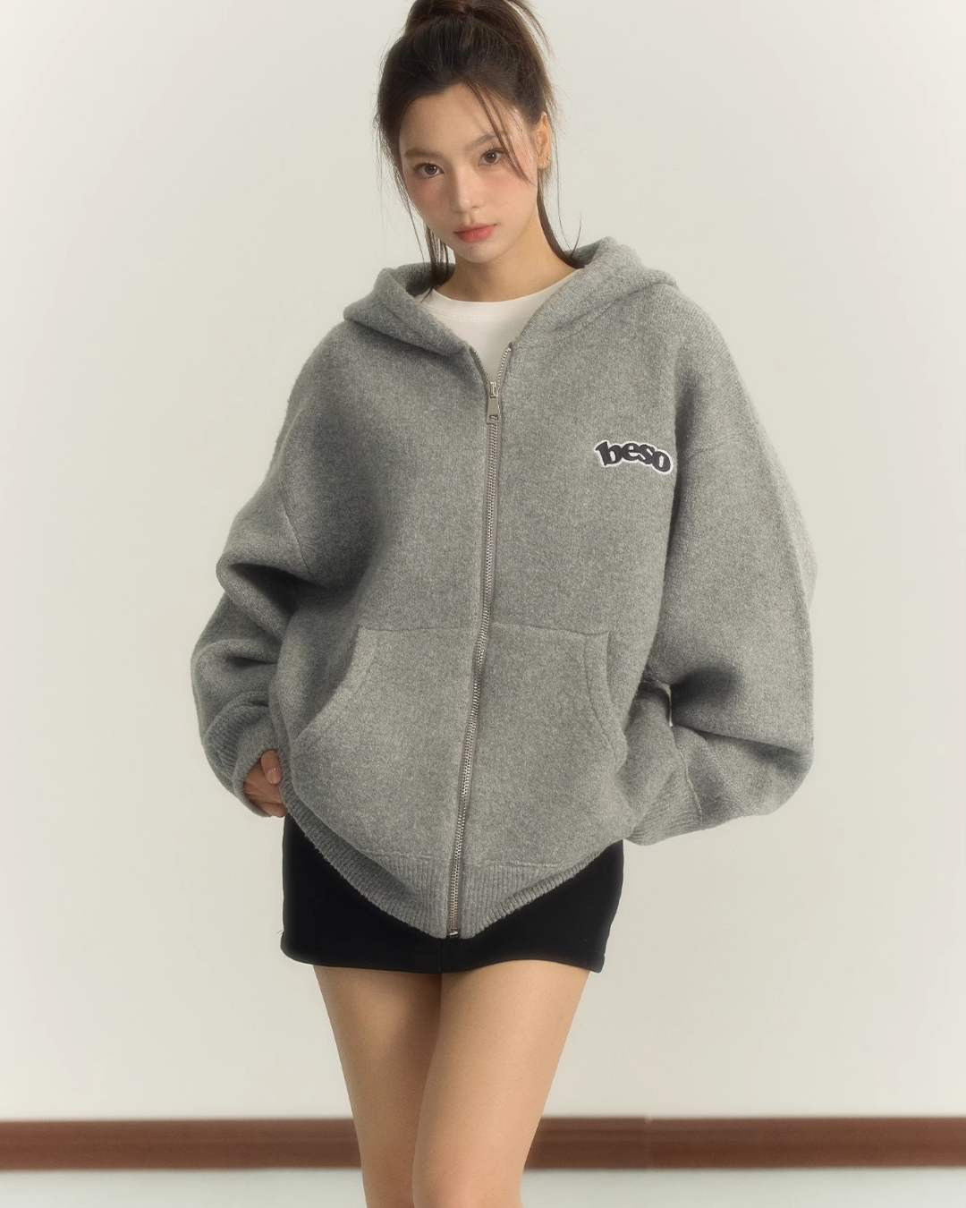 Gray Knit Soft Wool Jacket BES0002