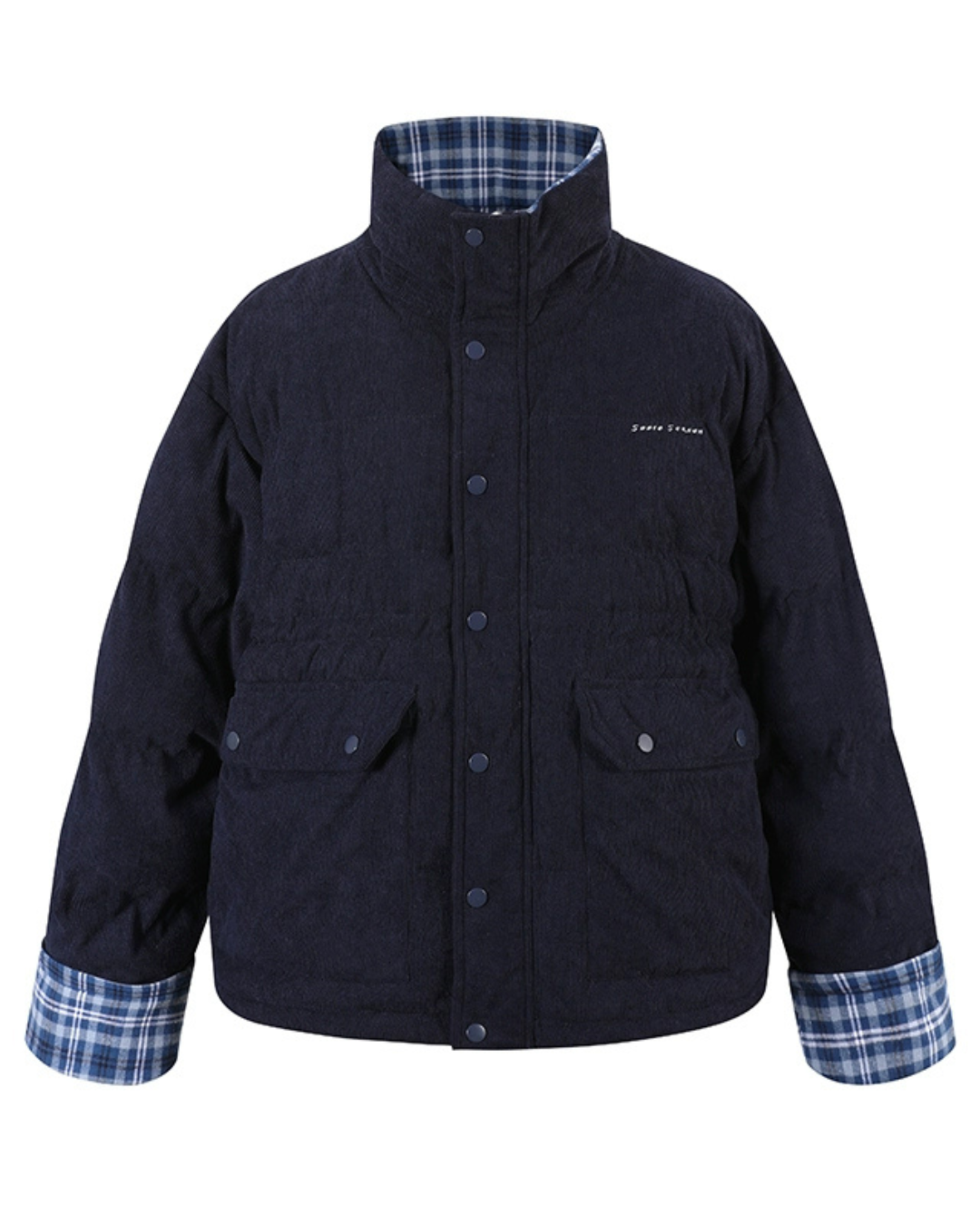 Navy Blue Paid Panel Pad Jacket SSN0005