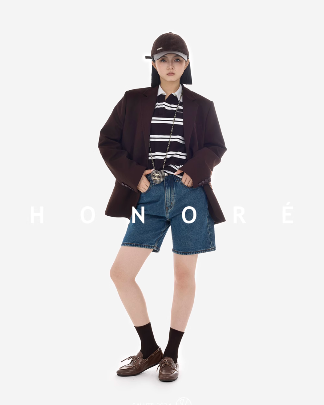 Polo Border Long Sleeve Tops HNR0005