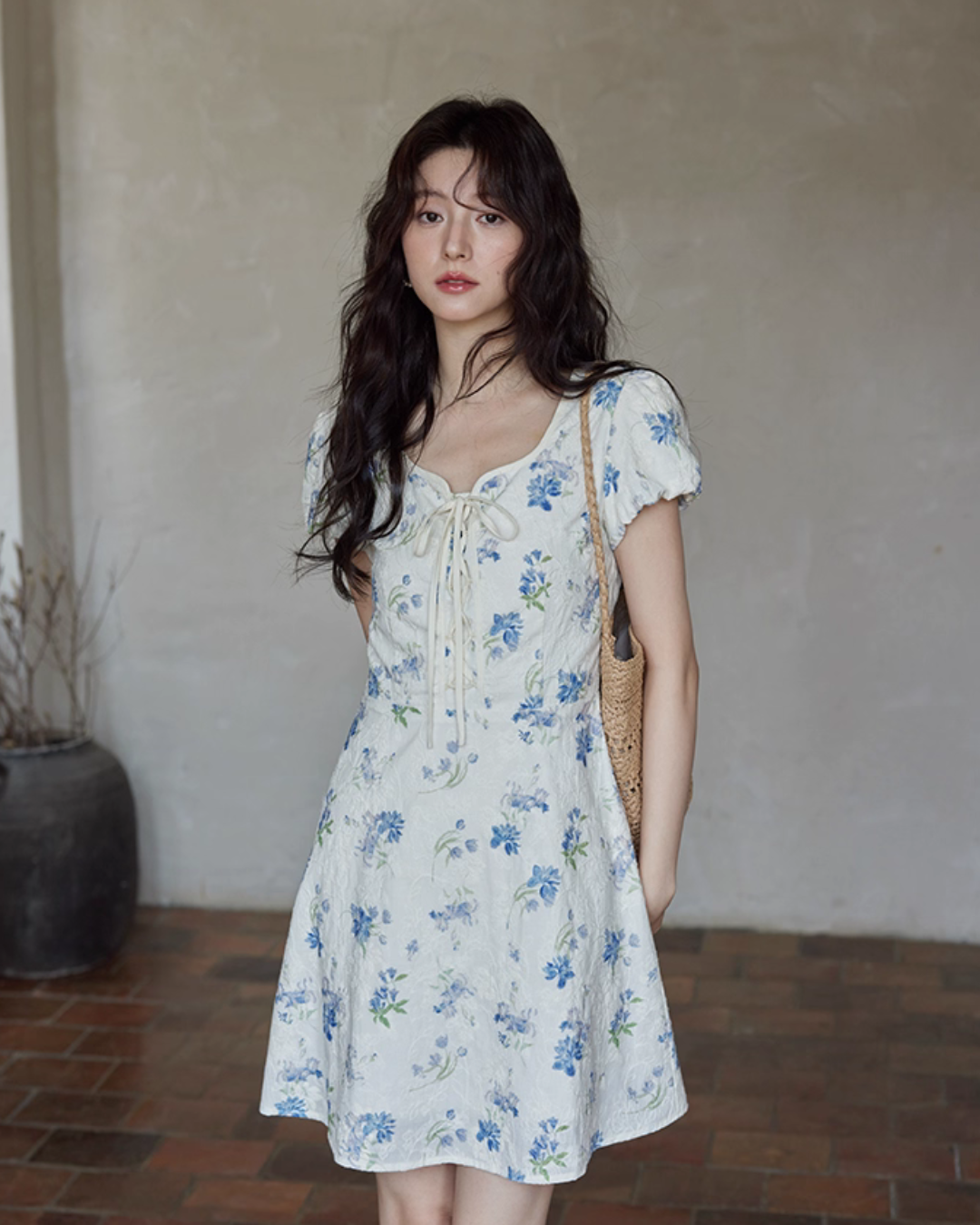 Puff Sleeve Floral Mini Dress SMS0021