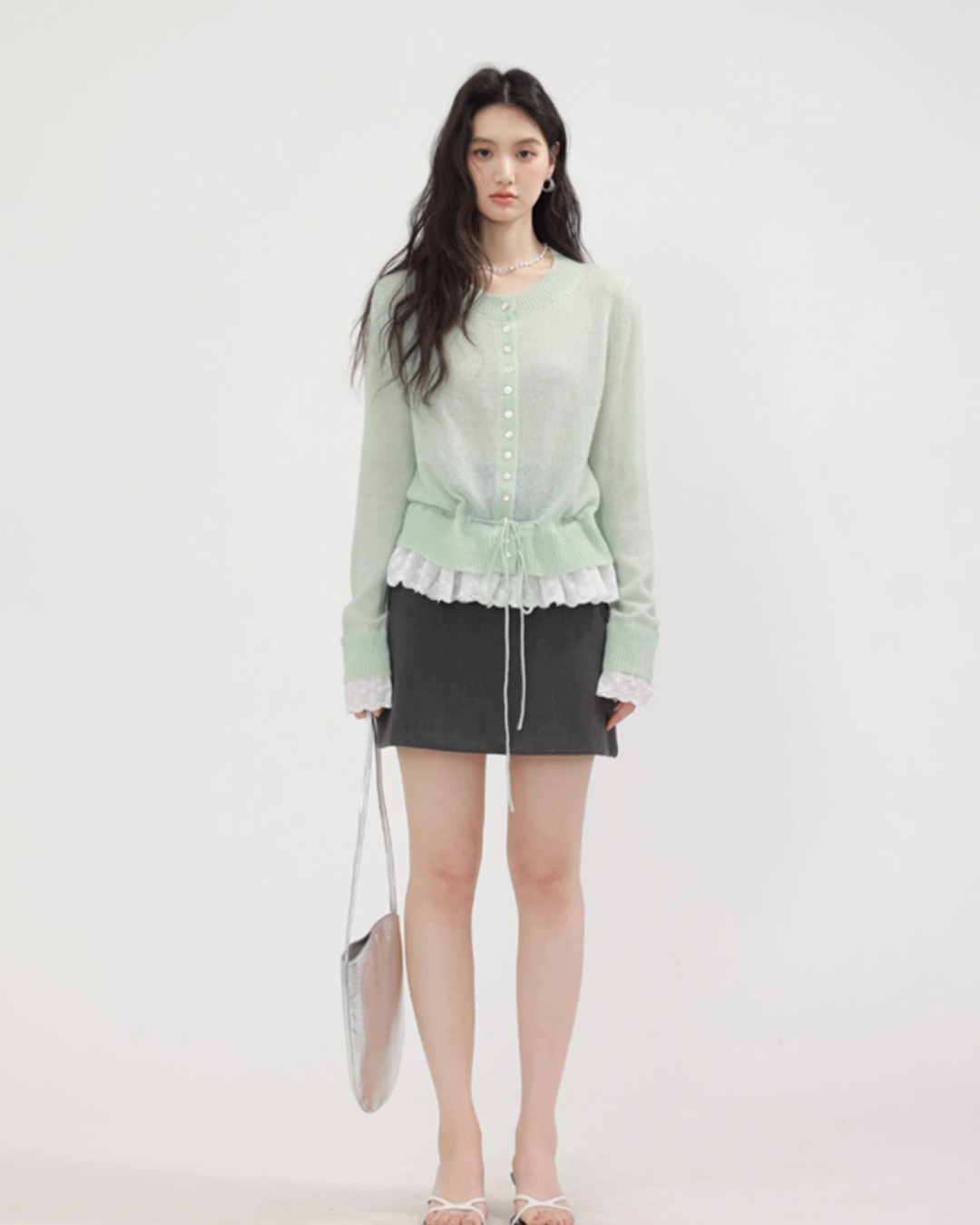 Round Neck Frill Flare Cardigan CHS0009