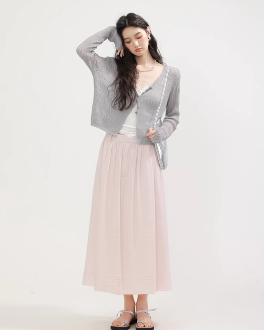 V-neck summer knit cardigan CHS0004