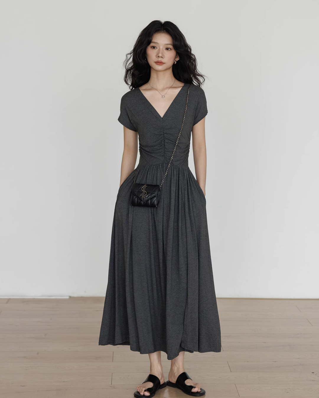 V-neck Relax Tight Dress VAS0026