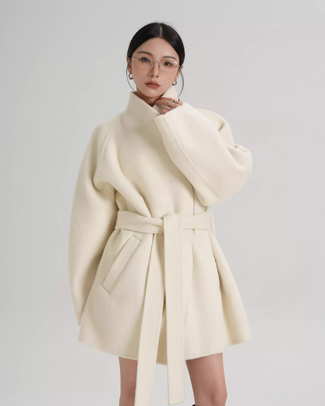 Stand Collar Mid-Length Coat SRS0355