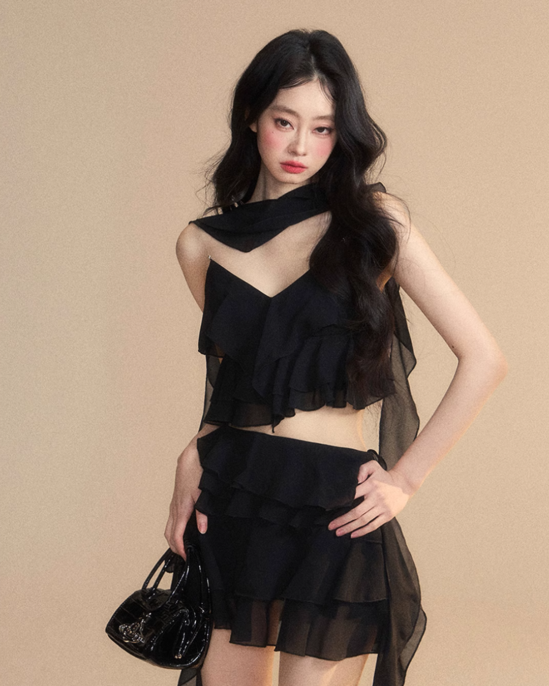 Chiffon Ruffle Tops / Chiffon Skirts LAS0019