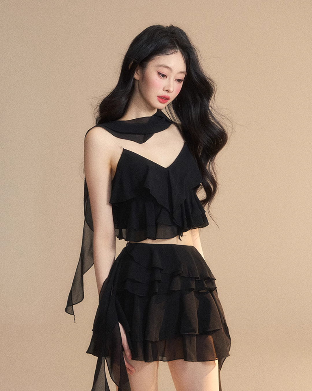 Chiffon Ruffle Tops / Chiffon Skirts LAS0019