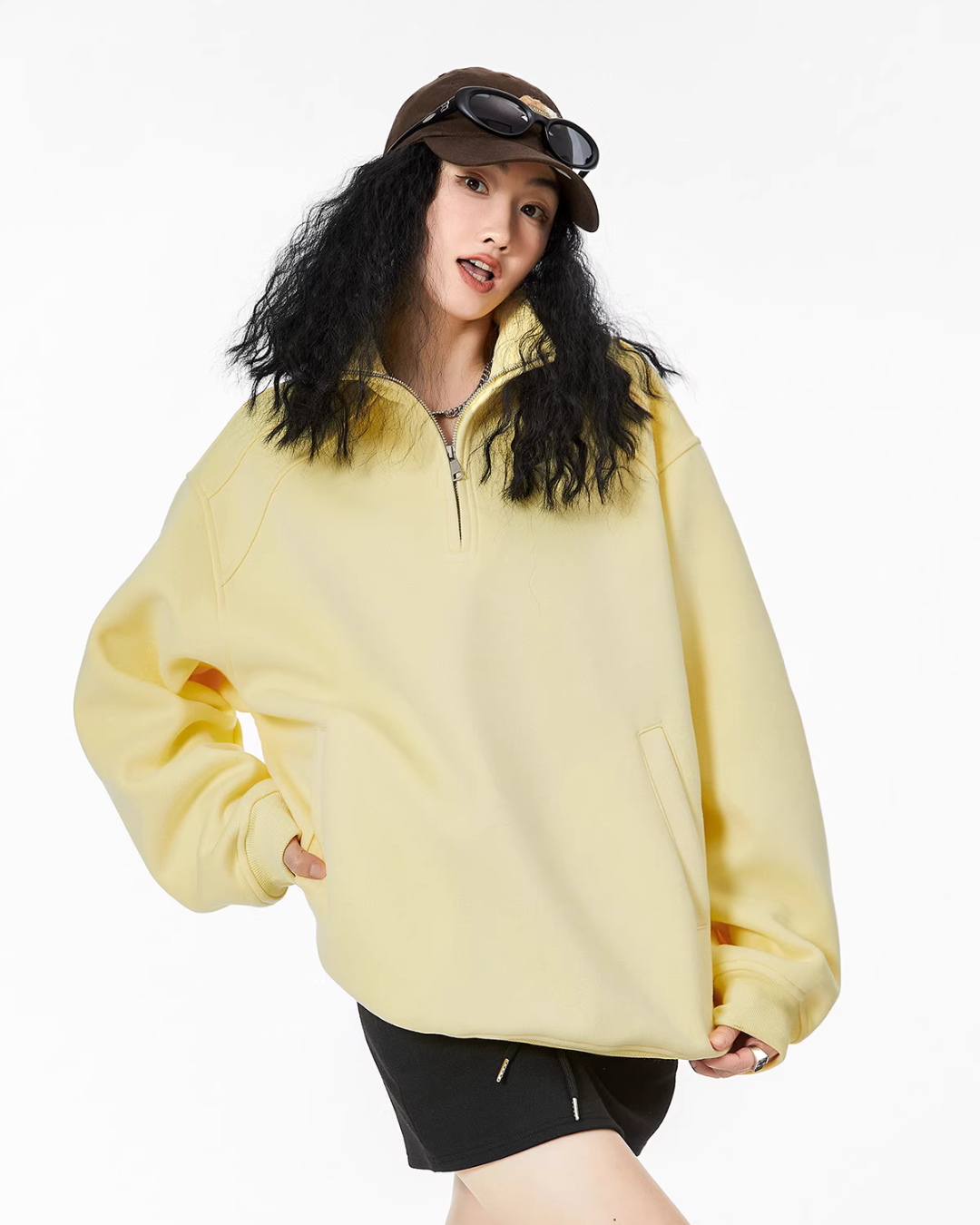 Half Zip Sweat Tops ICM0074