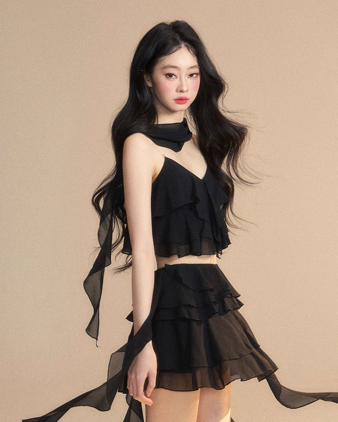 Chiffon Ruffle Tops / Chiffon Skirts LAS0019