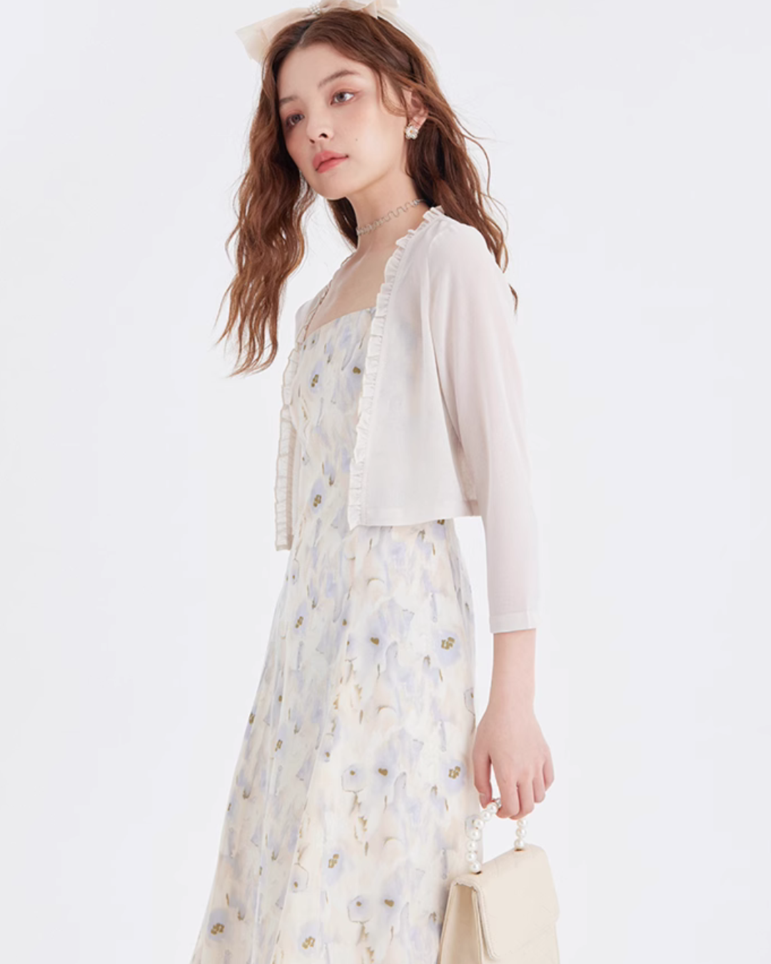 Sheer Floral Camisole Dress LSN0012
