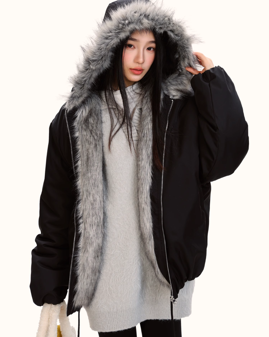 Hood Fur Zip Jacket ZTS0005