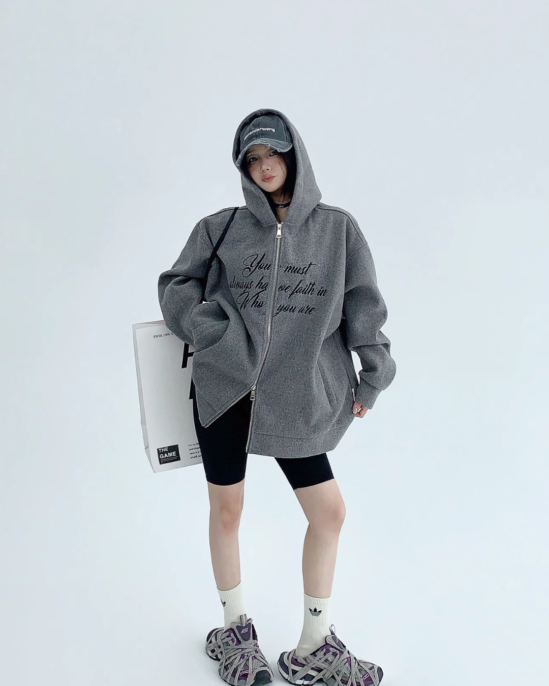 Double Zipper Logo Hoodie YLS0350