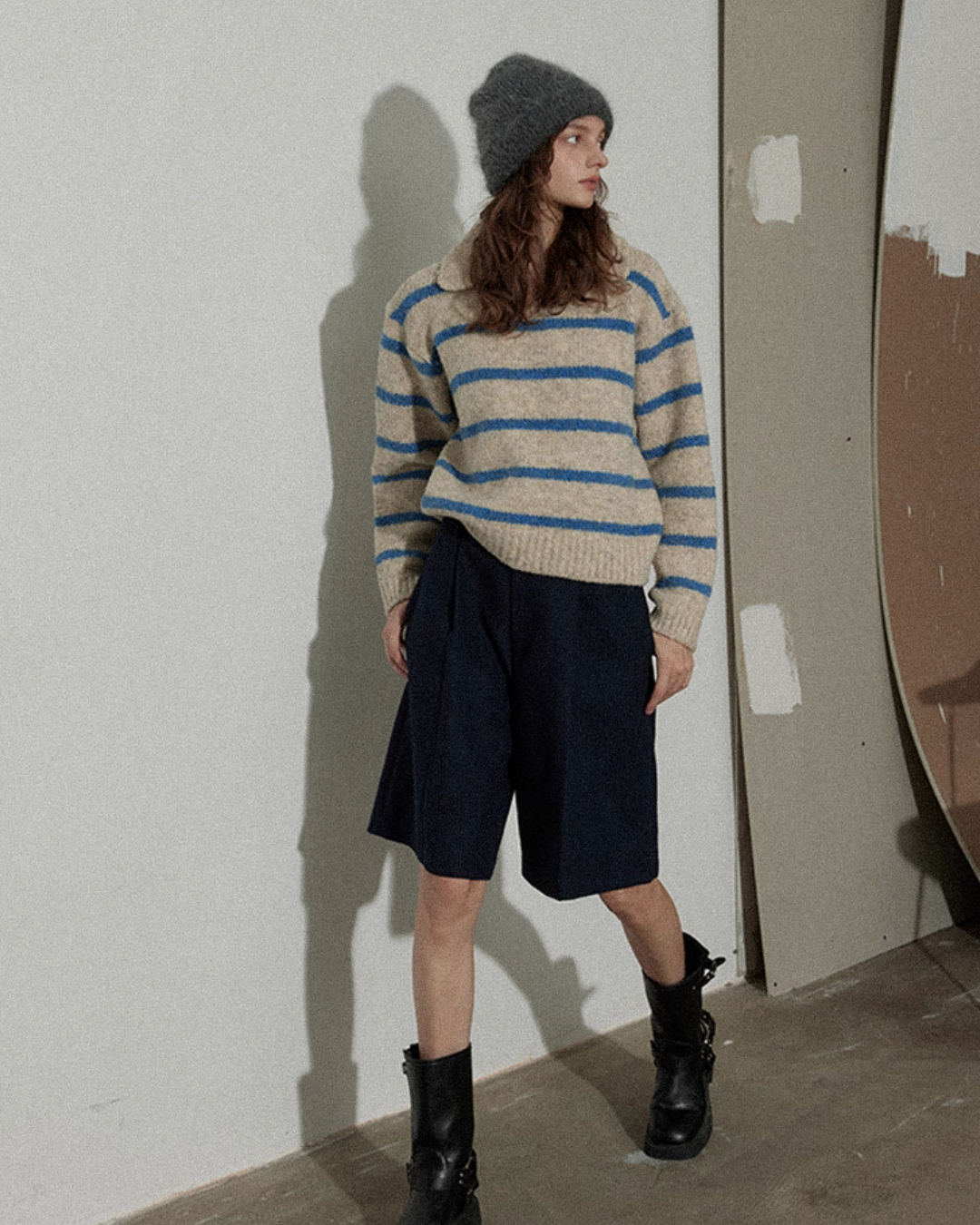 Border Polo Knit Top RLZ0005