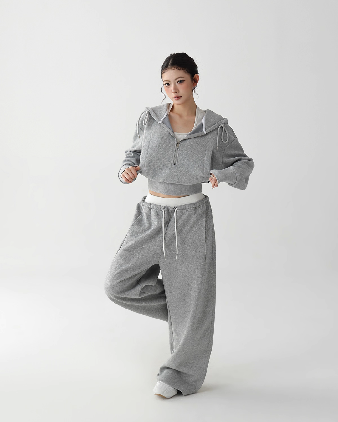 Half Zip Hoodie / Wide Sweatpants ACS0285