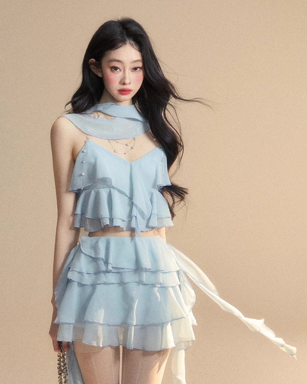 Chiffon Ruffle Tops / Chiffon Skirts LAS0019