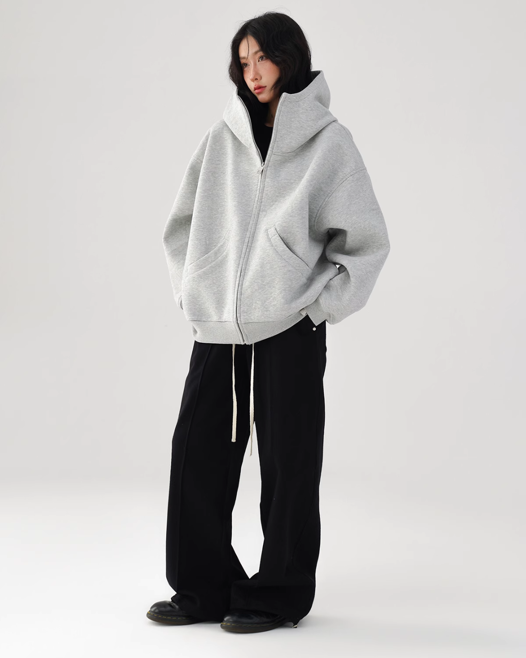 Volume Stand Neck Zip Hoodie ACS0175