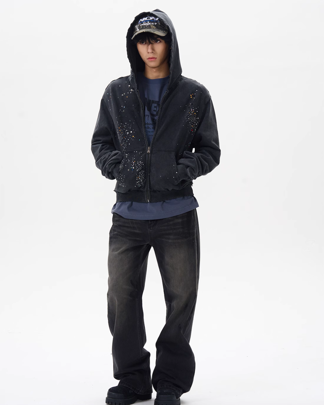 Sequin Compact Zip Hoodie WLS0001