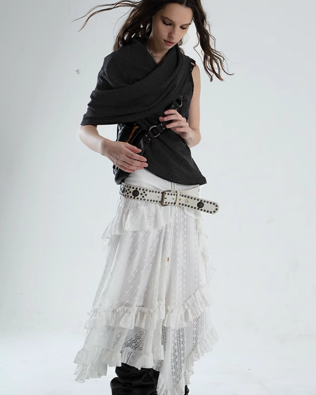 Asymmetrical Tiered Skirt DOP0031