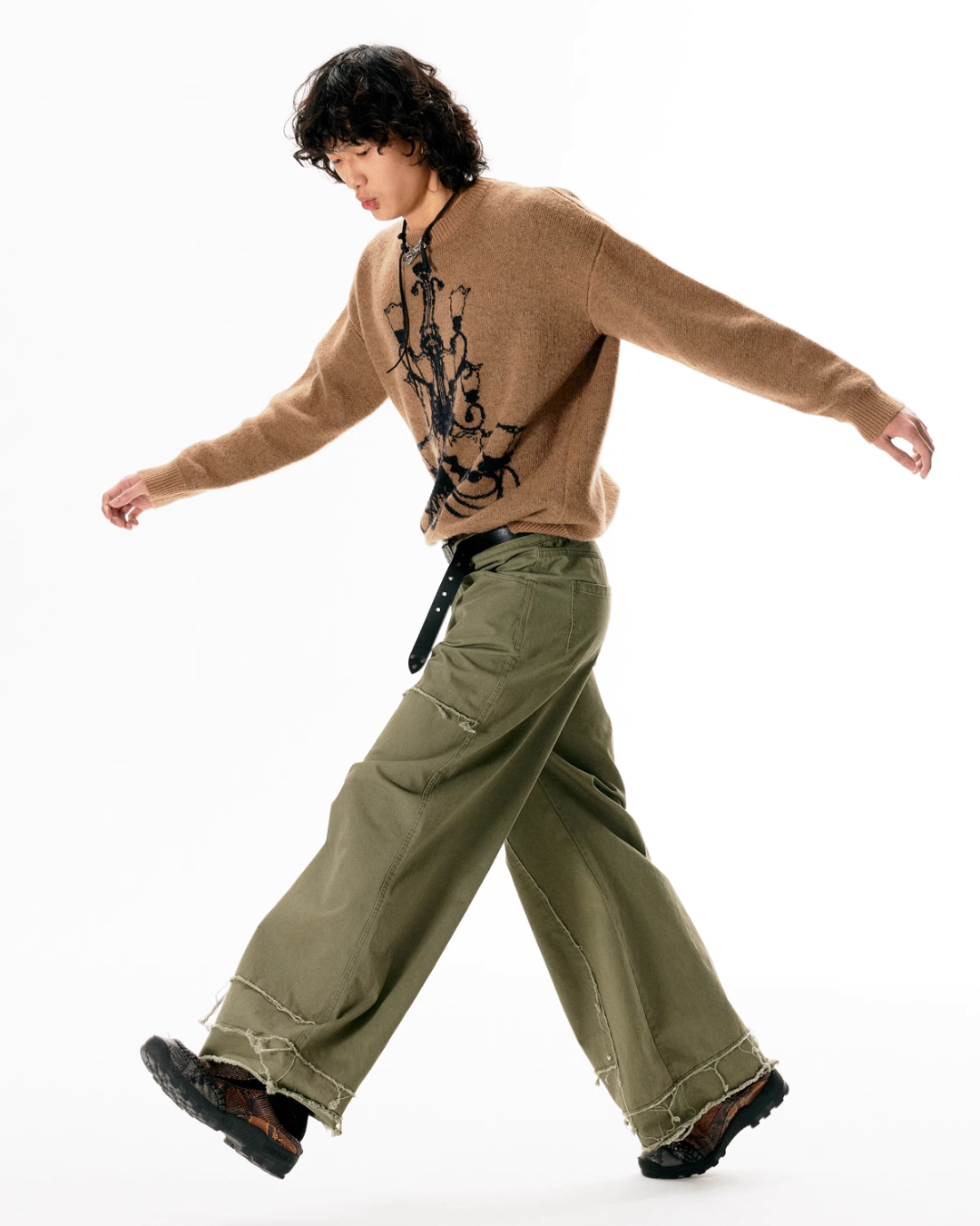 Chandelier Loose Brown Knit Tops ART0009