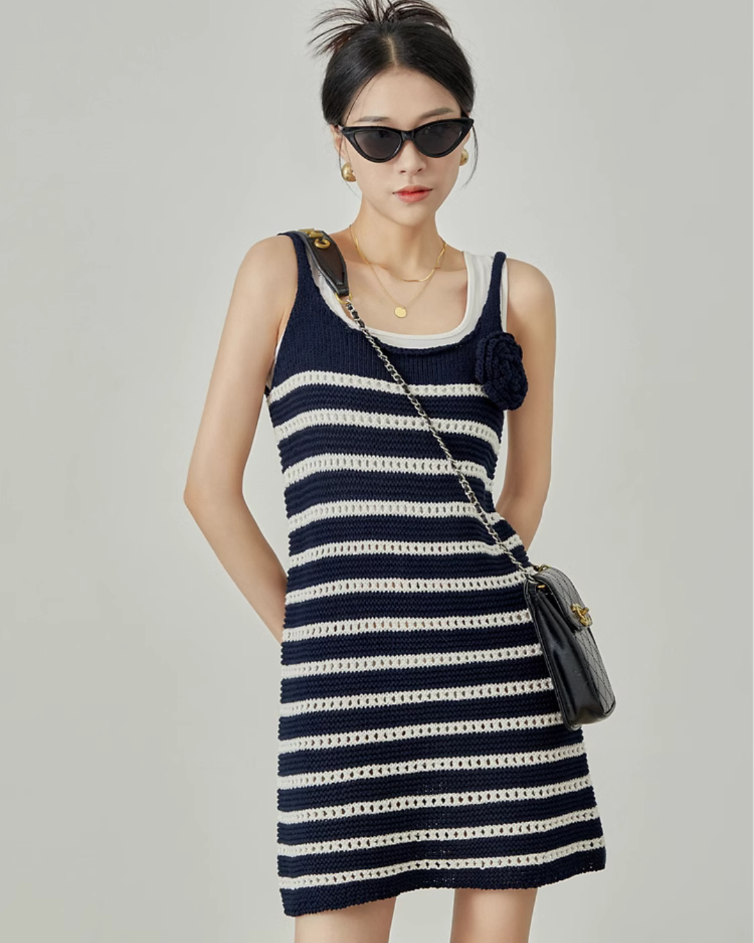 Border Knit Cami Dress LLA0053