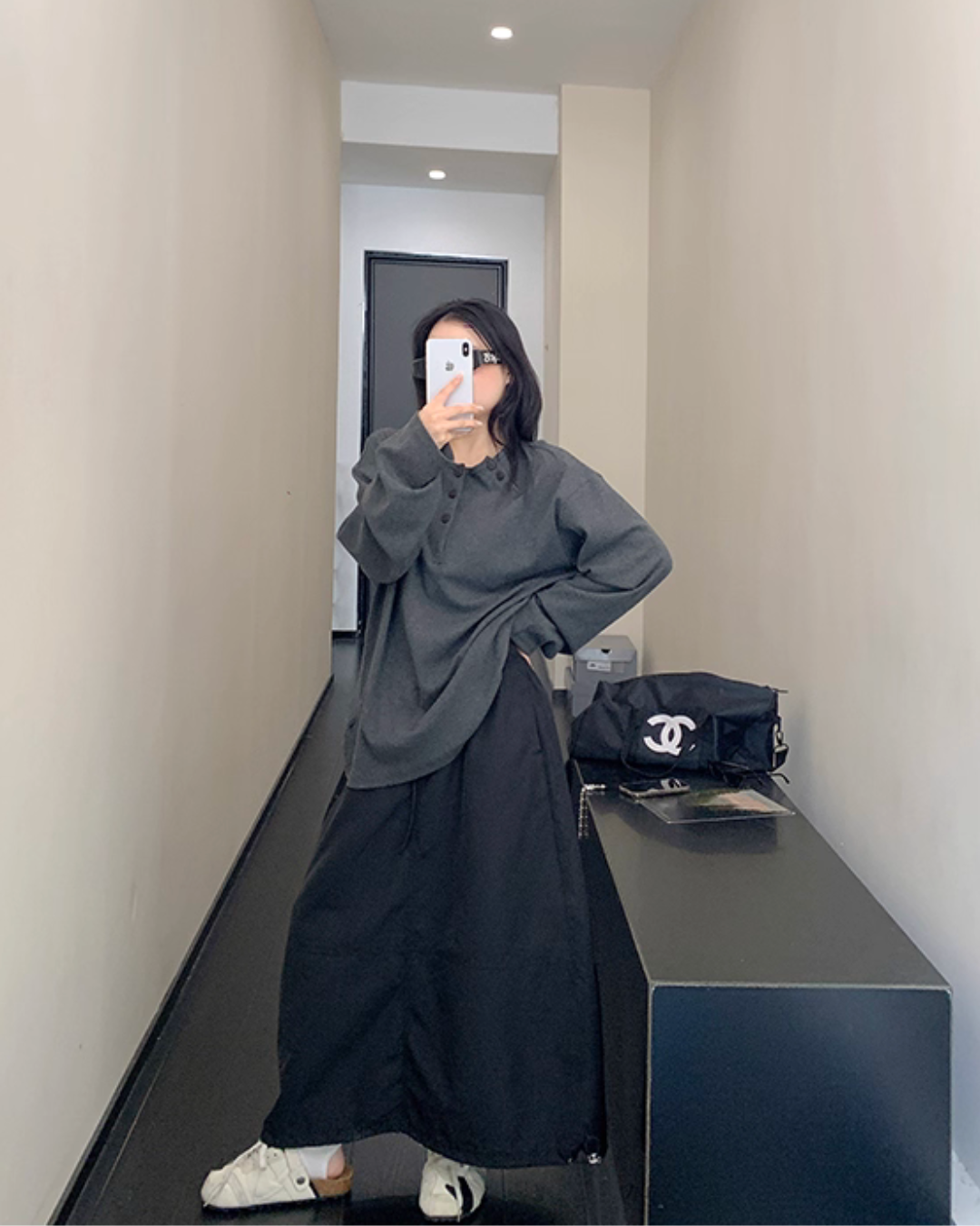 Half Button Loose Top YLS0985