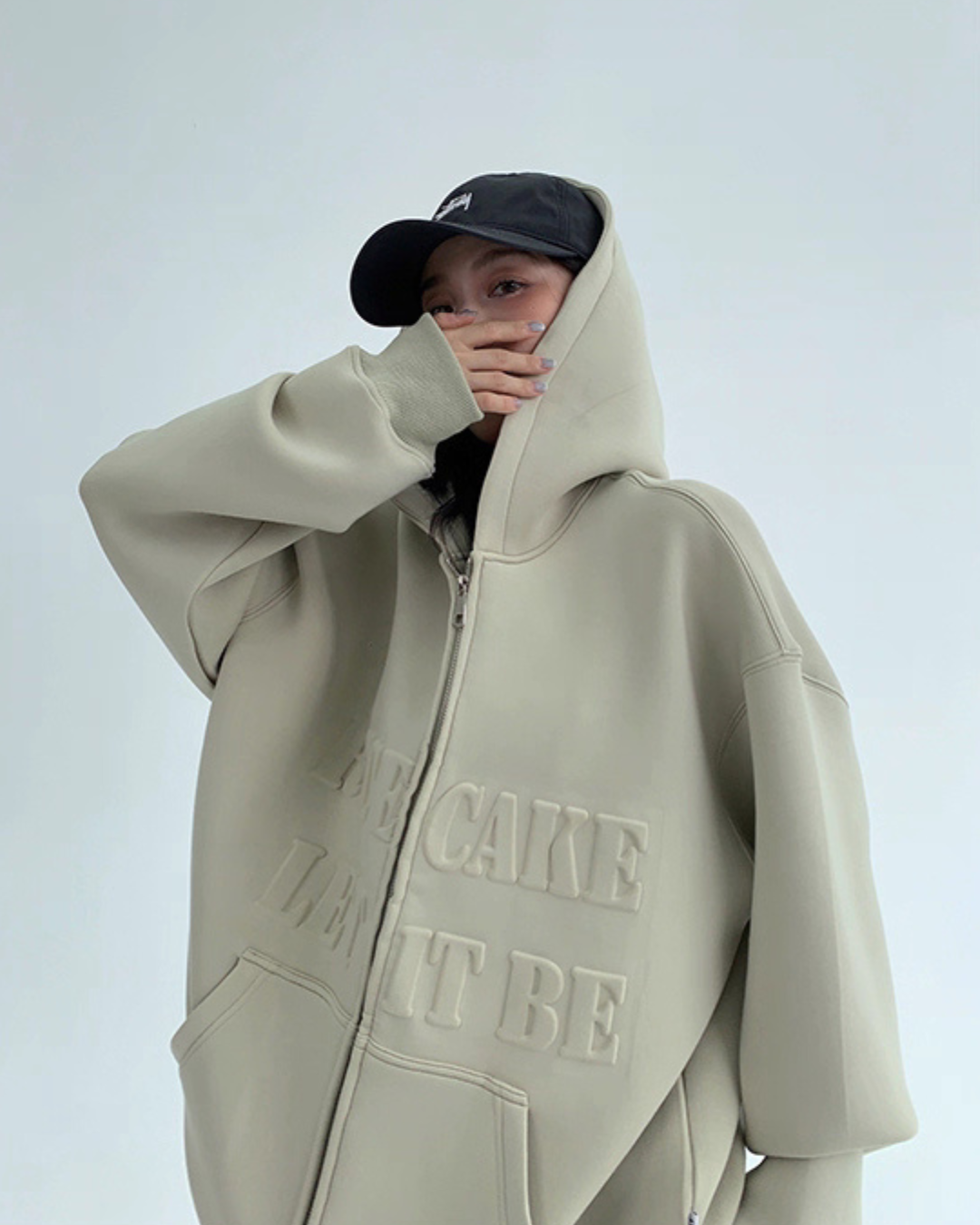 Embossed Logo Zip Hoodie YLS0910