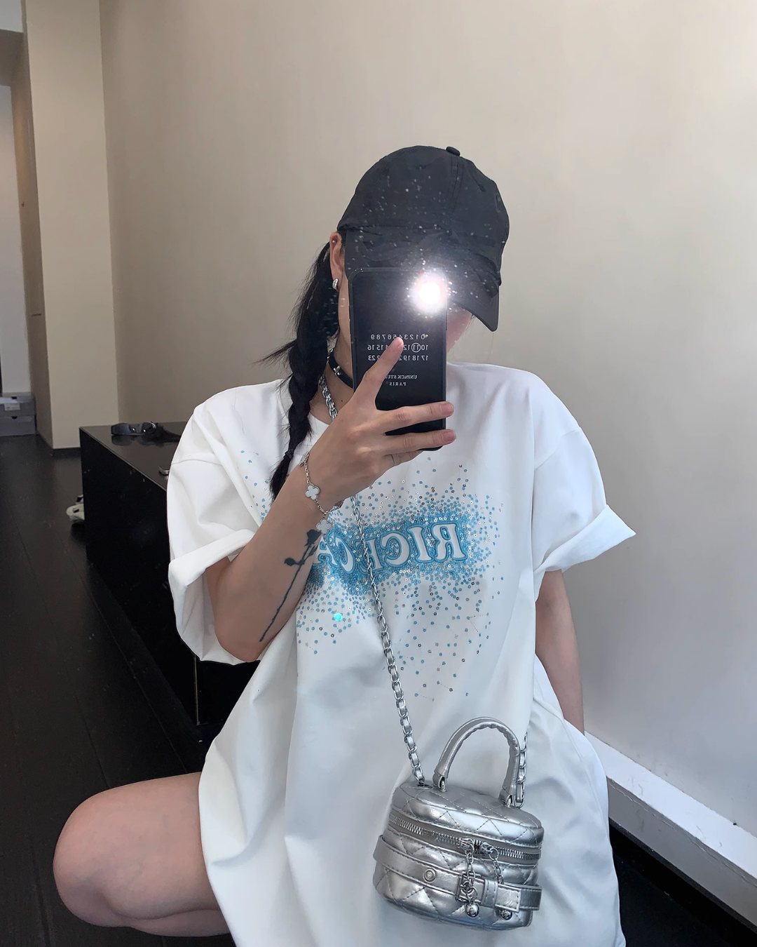 Glitter Logo Short Sleeve T-Shirt YLS0840