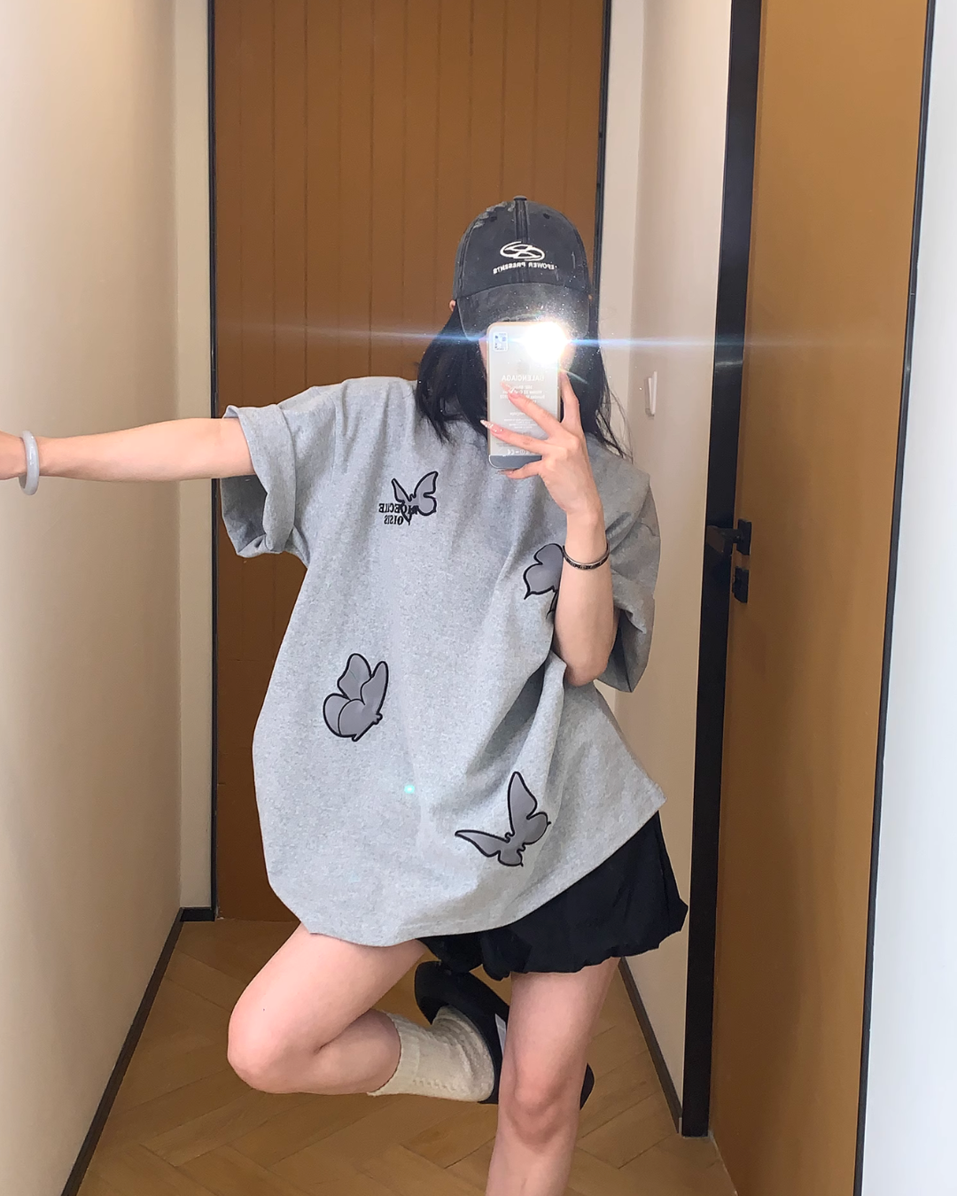Butterfly Patch Short Sleeve T-Shirt YLS0836