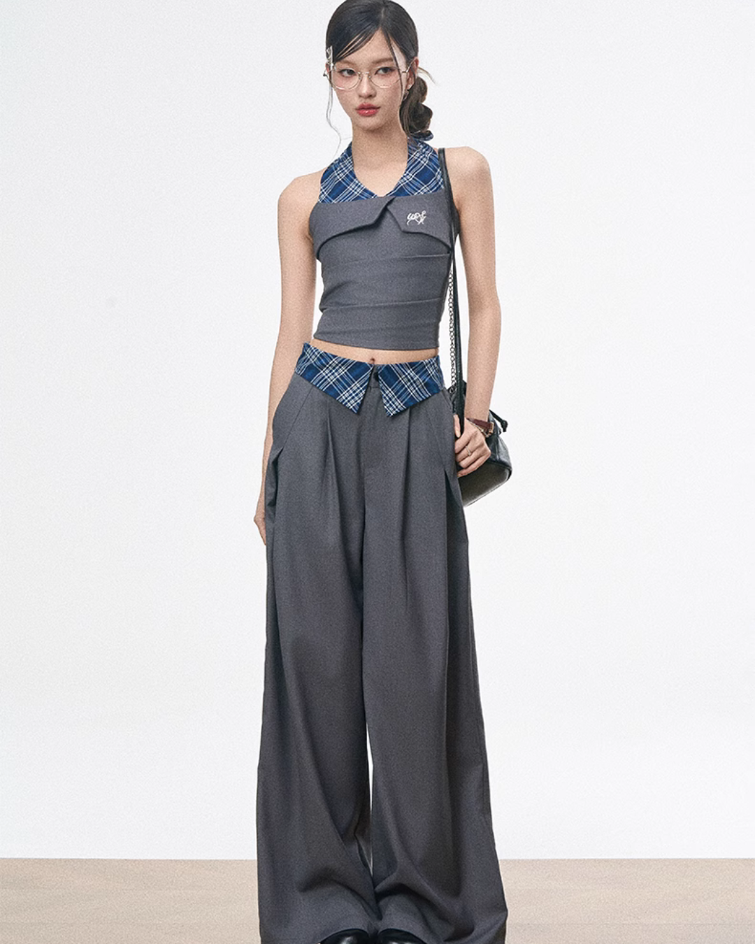 Paid Halter Neck Tank Top / Wide Pants WEO0053