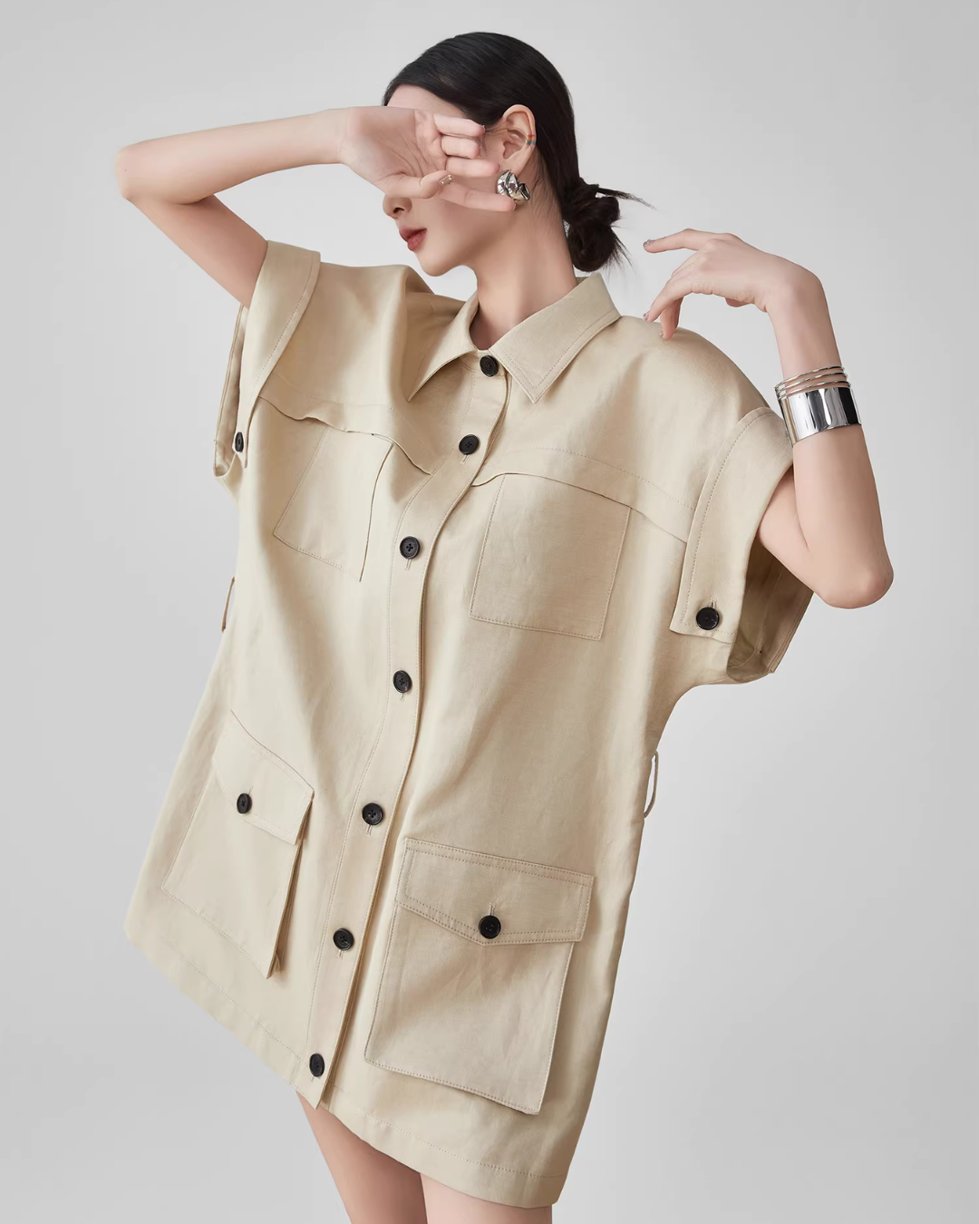 Pocket Mini Shirt Dress FER0094