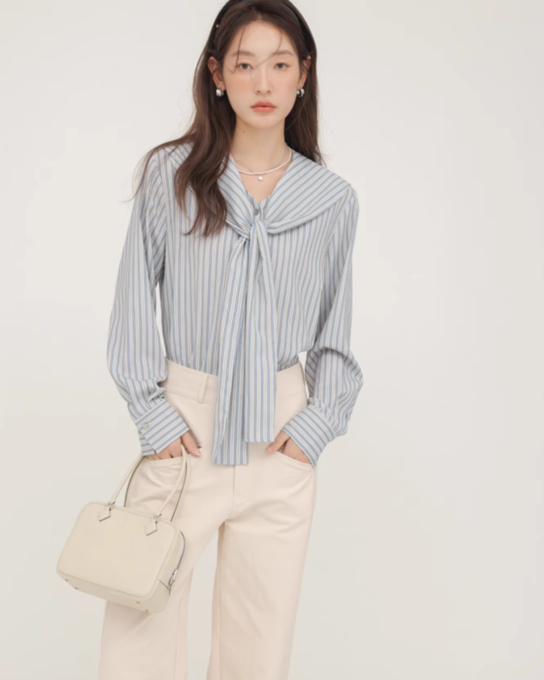 Bowtie Stripe Long Sleeve Shirt CHS0006