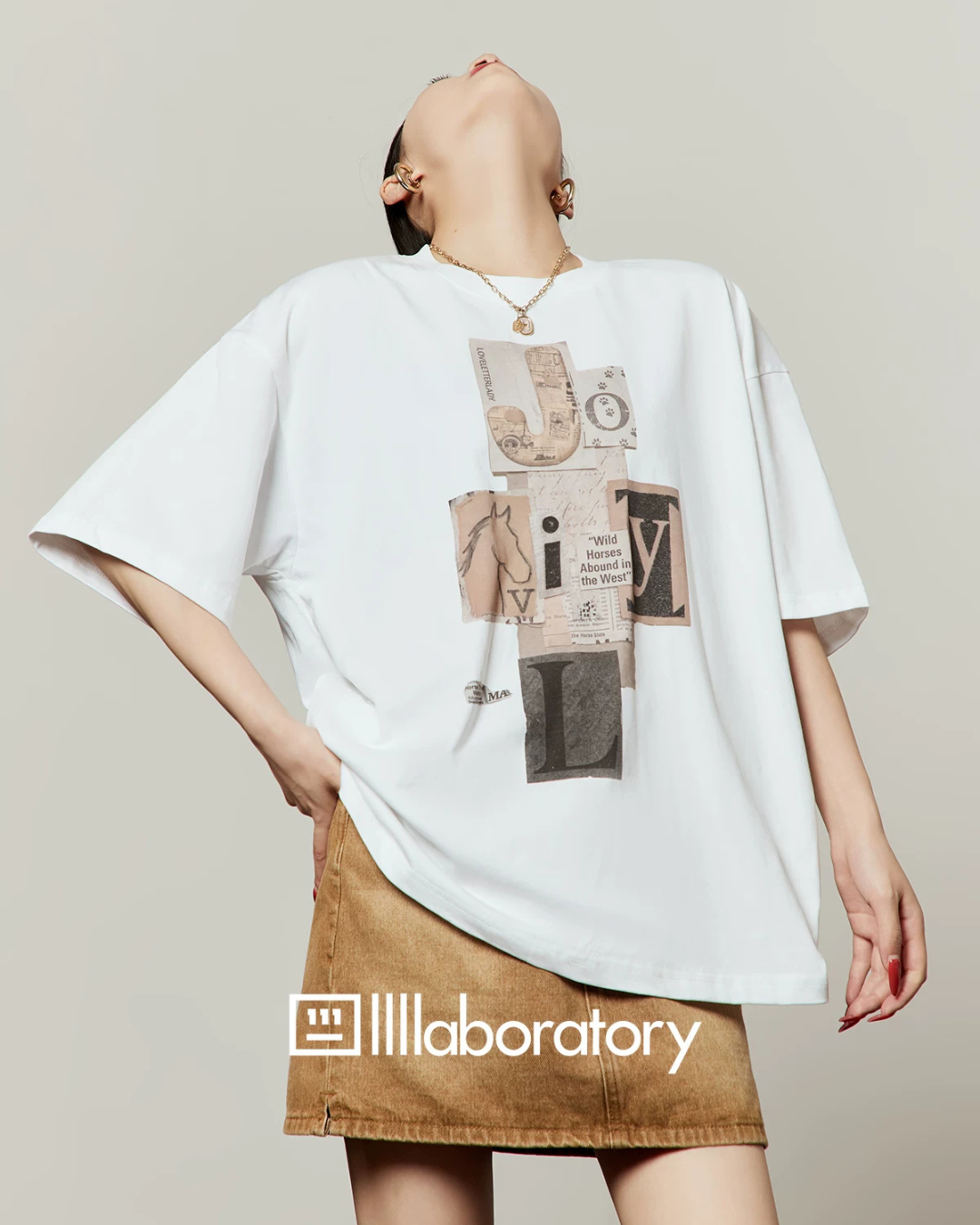 Letter Print Short-Sleeve T-Shirt LLA0651