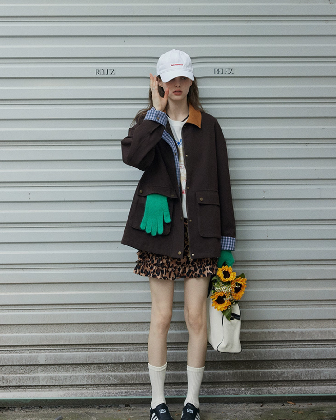 Plaid Design Loose Silhouette Jacket RLZ0014