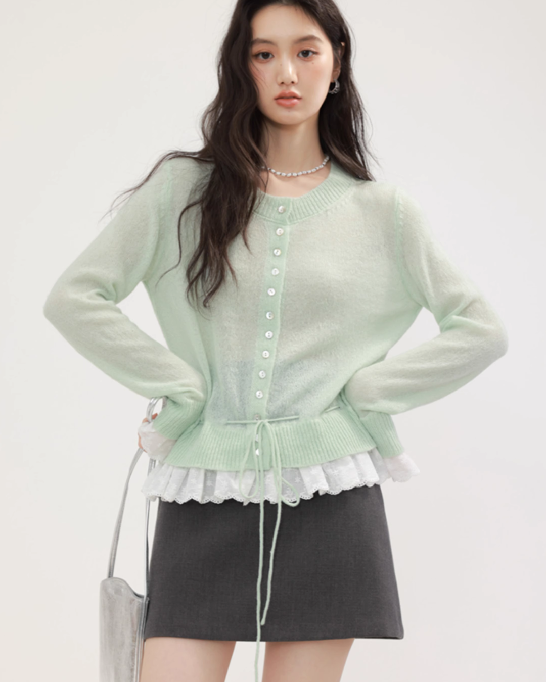 Round Neck Frill Flare Cardigan CHS0009