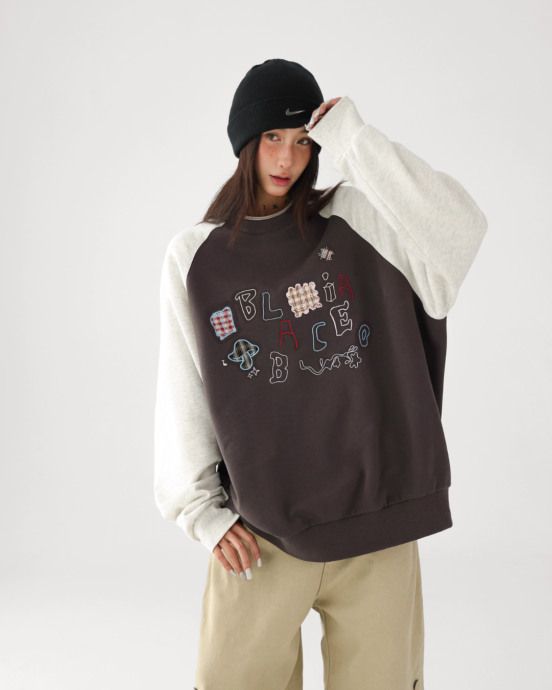 Retro Raglan Oversize Tops ACS0316