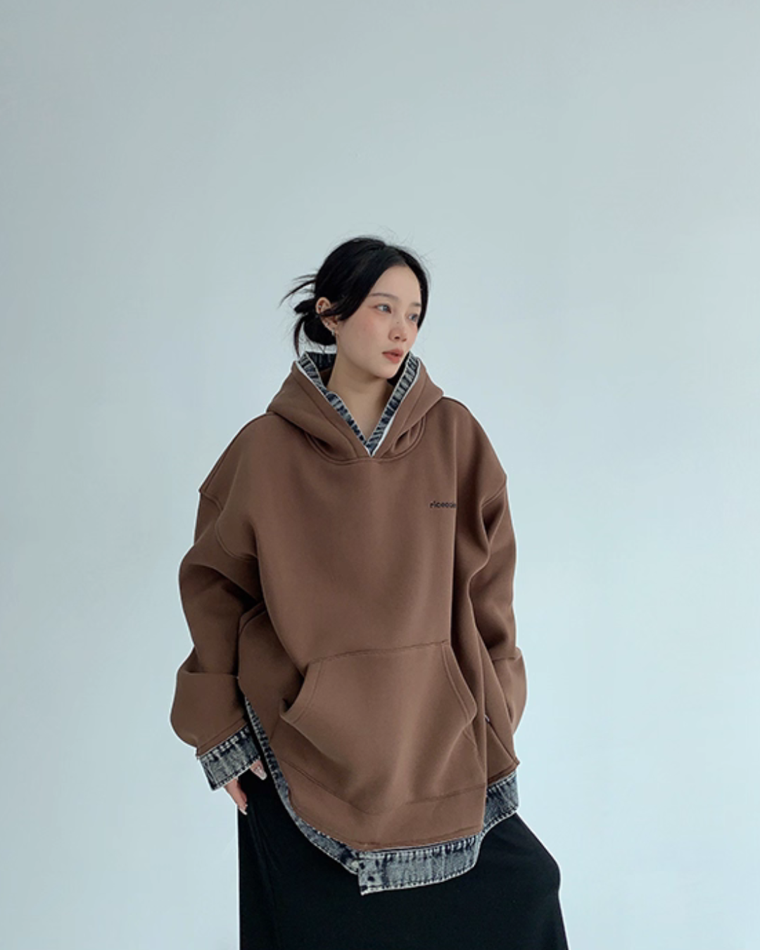 Layered-Style Sweatshirt Hoodie YLS0954