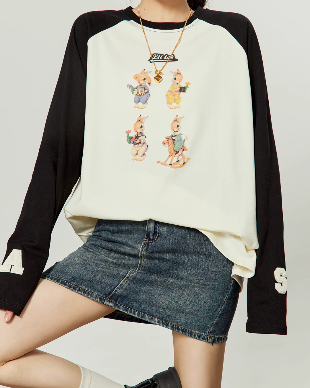 Bunny Raglan Long Sleeve T-Shirt LLA0343