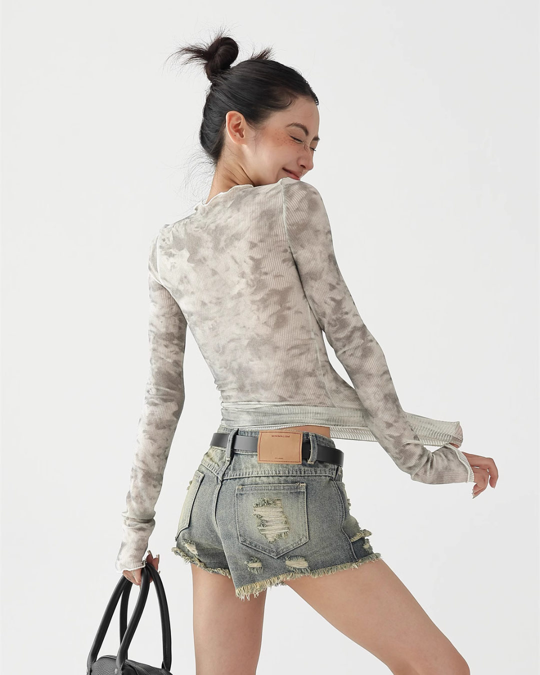 Tiedye Mesh Slim Long Sleeve Top ACS0250
