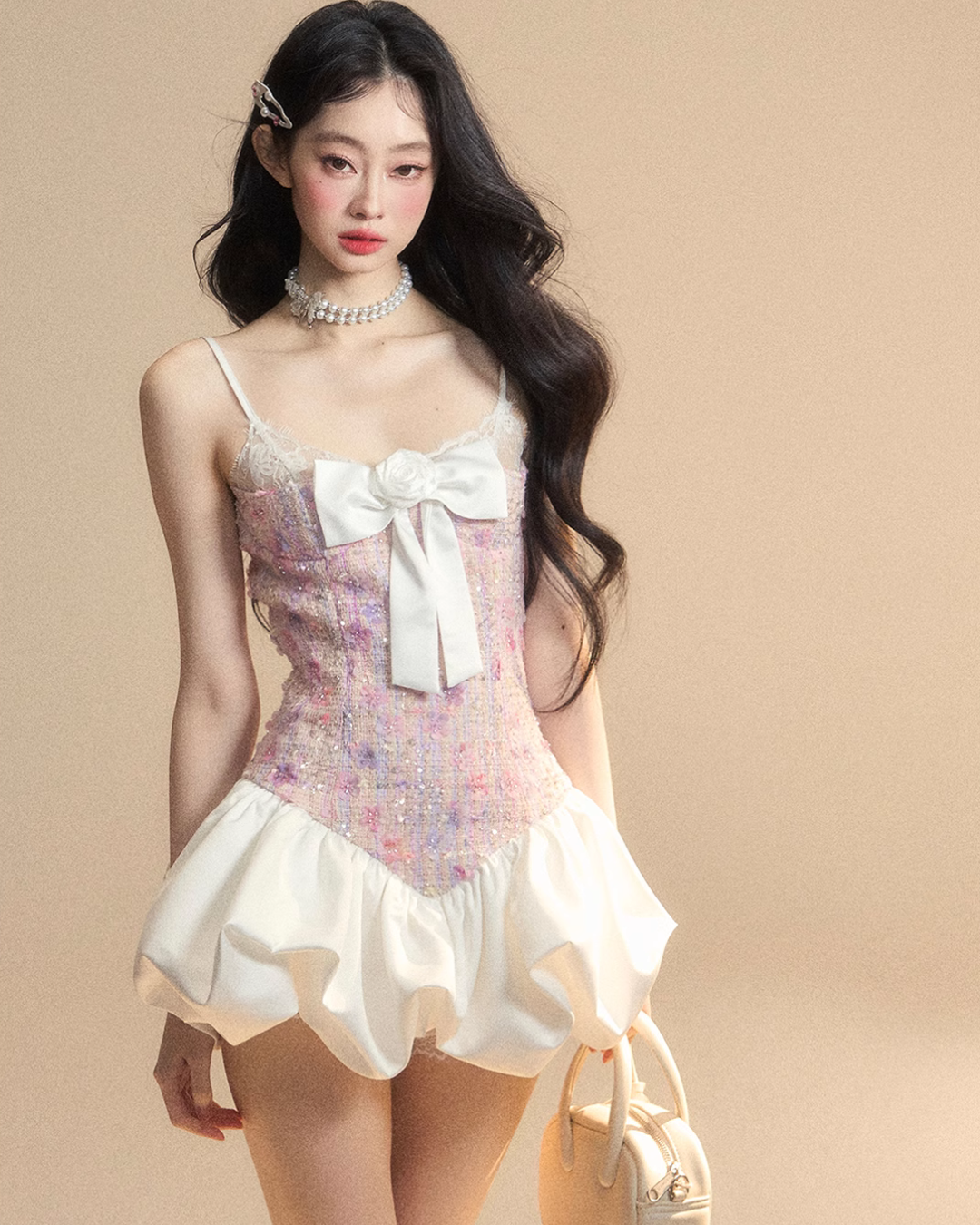 Big Ribbon Mini Dress LAS0017