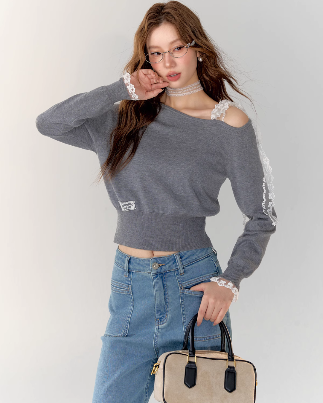 Race Ribbon One Shoulder Tops ASG0023