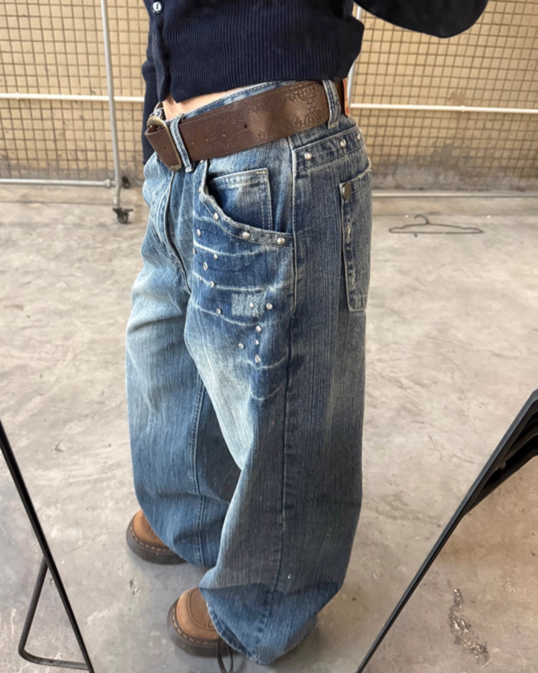 Washed Wide Denim Pants CYE0024