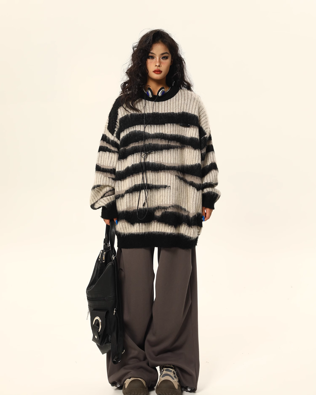 Zebra Loose Knit Tops WDZ0006