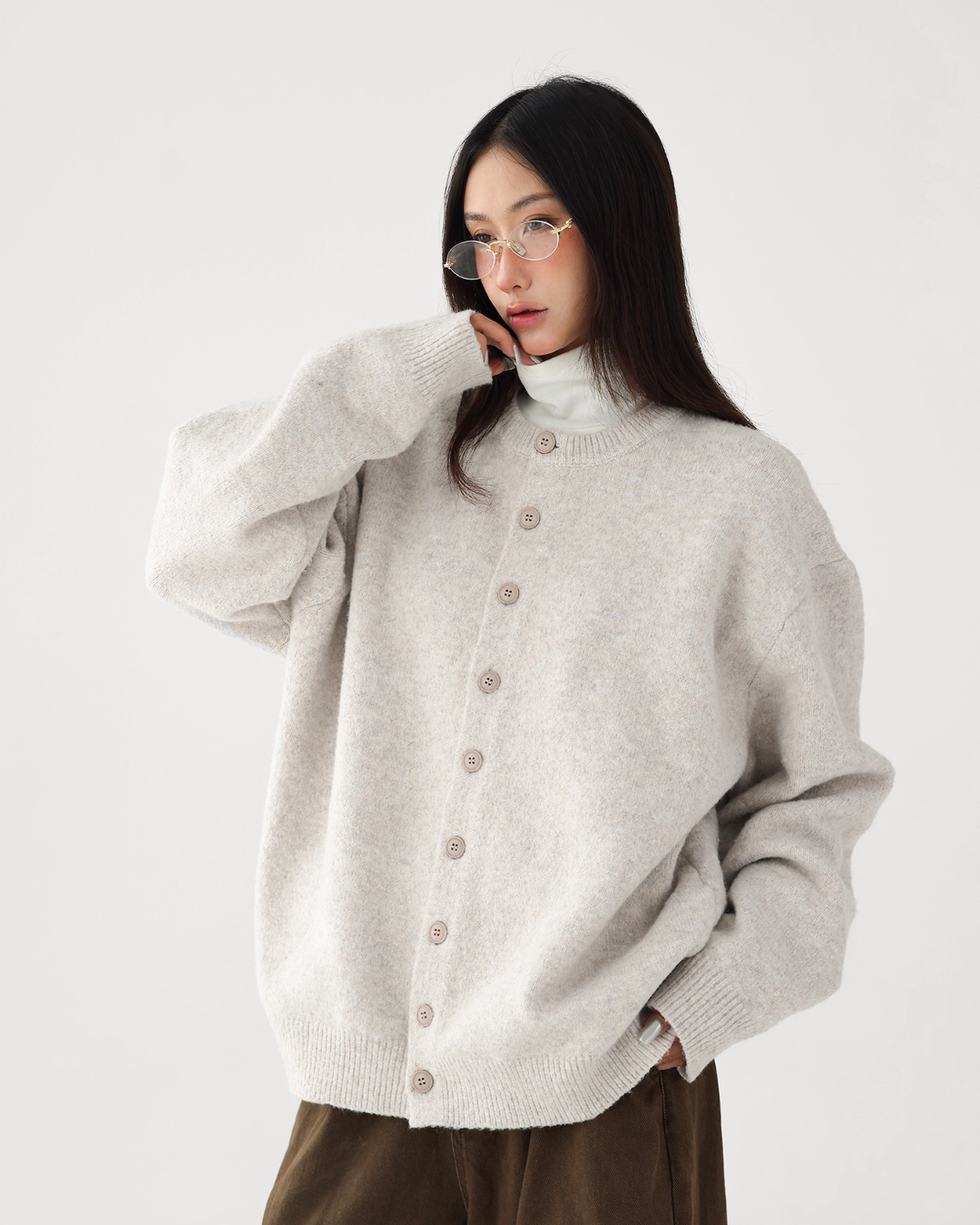 Round-Neck Knit Cardigan ACS0313