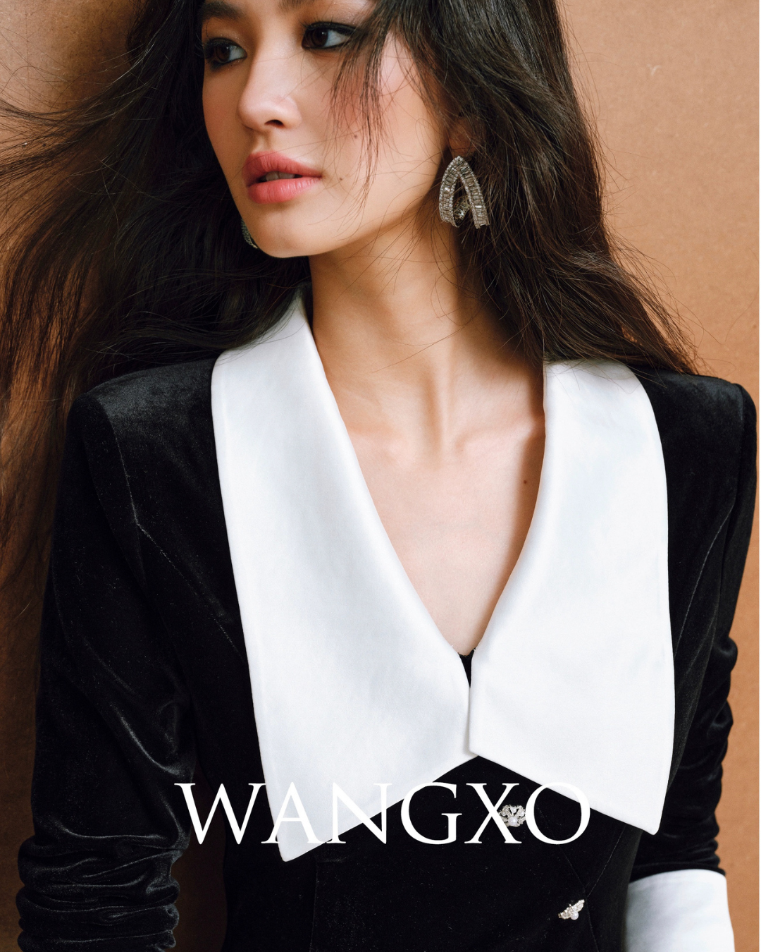 Big Collar Glossy Split Dress WNG0006