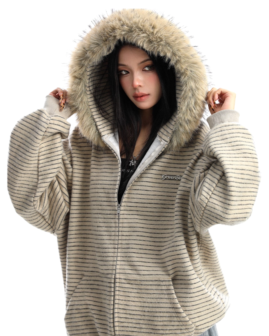 Fur Food Thin Striped Jacket BGS0019