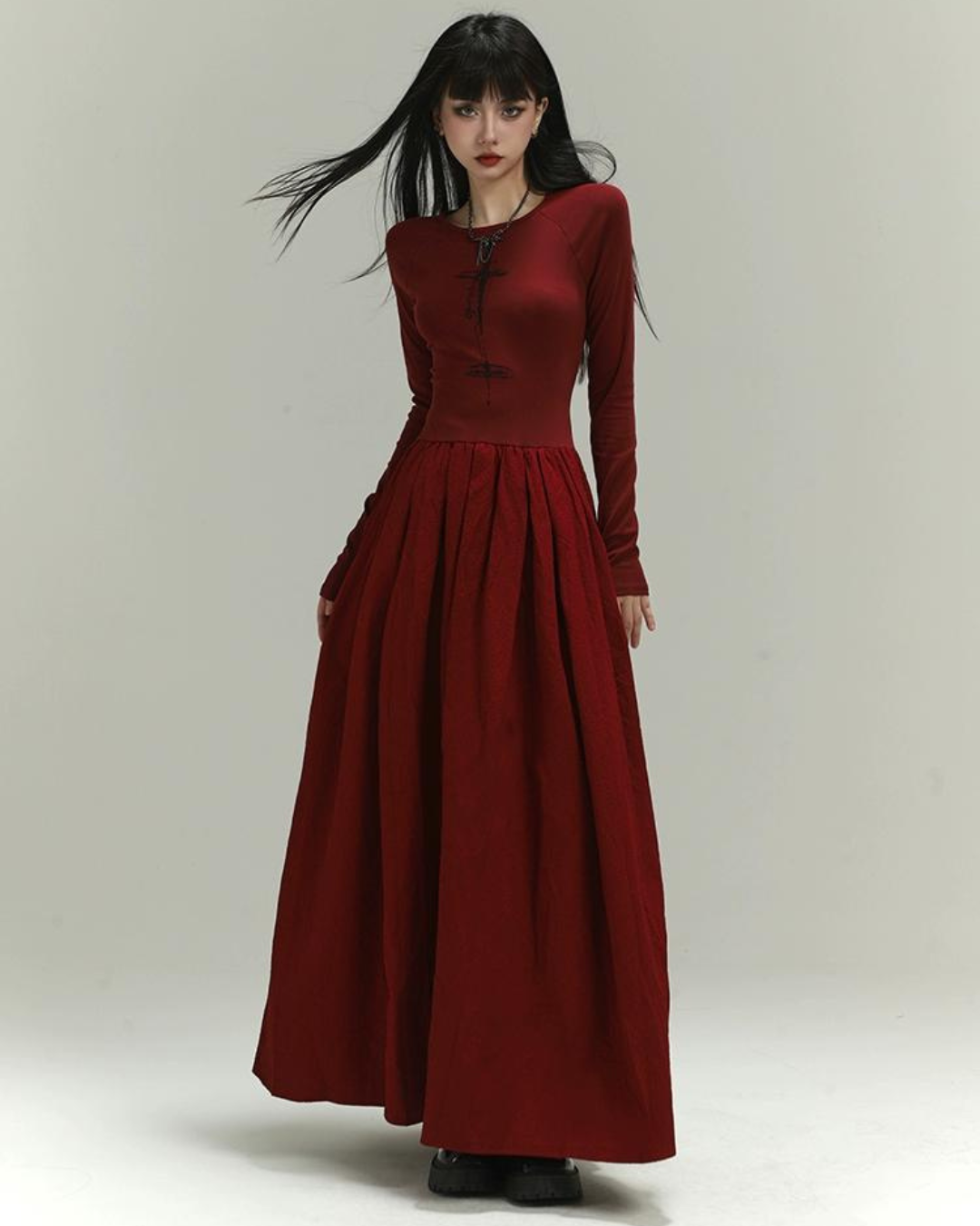 Back Open Flare Dress lgh0007