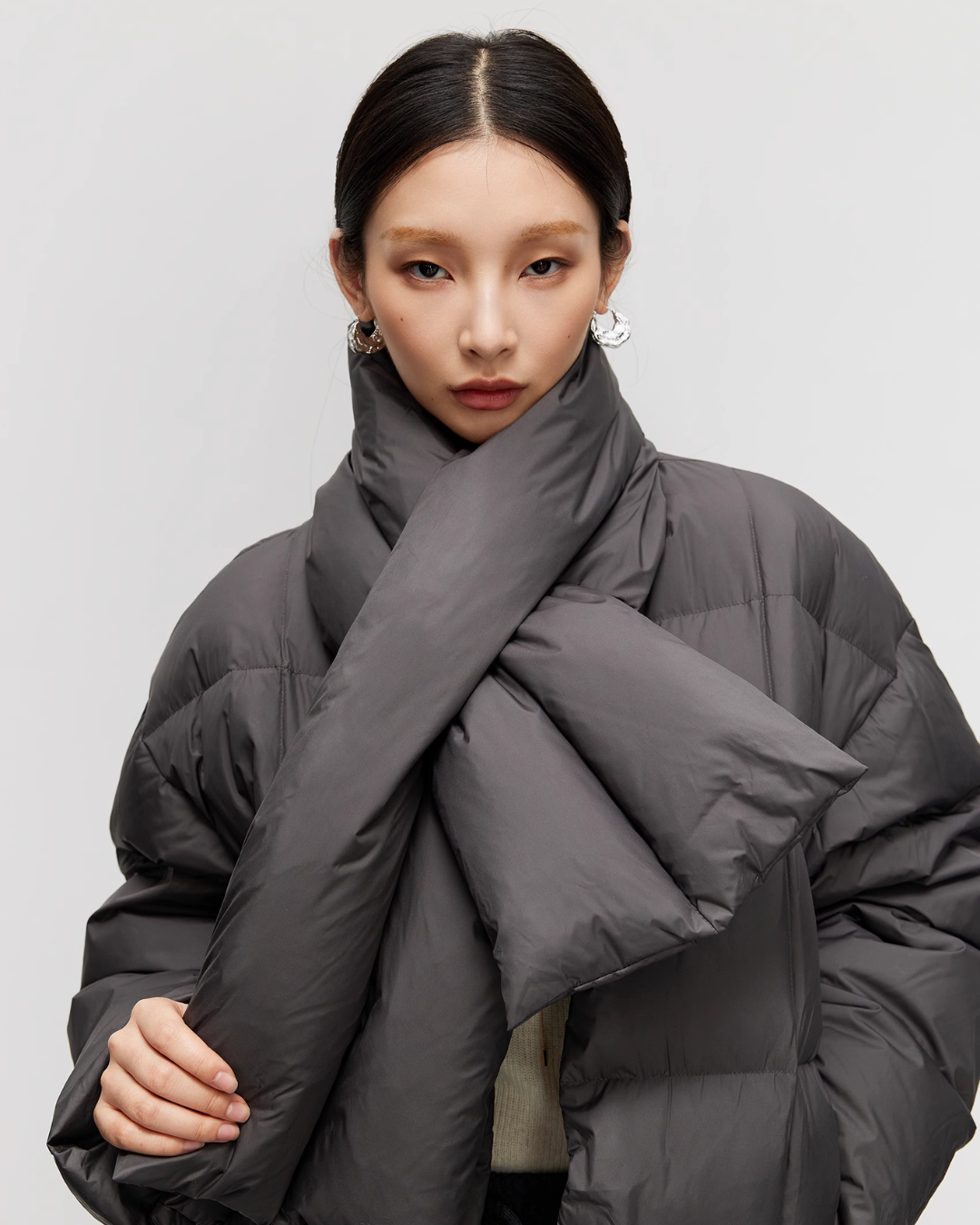 No Collar Down With Muffler Jacket JLC0007