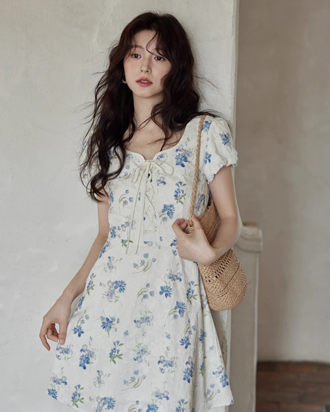 Puff Sleeve Floral Mini Dress SMS0021